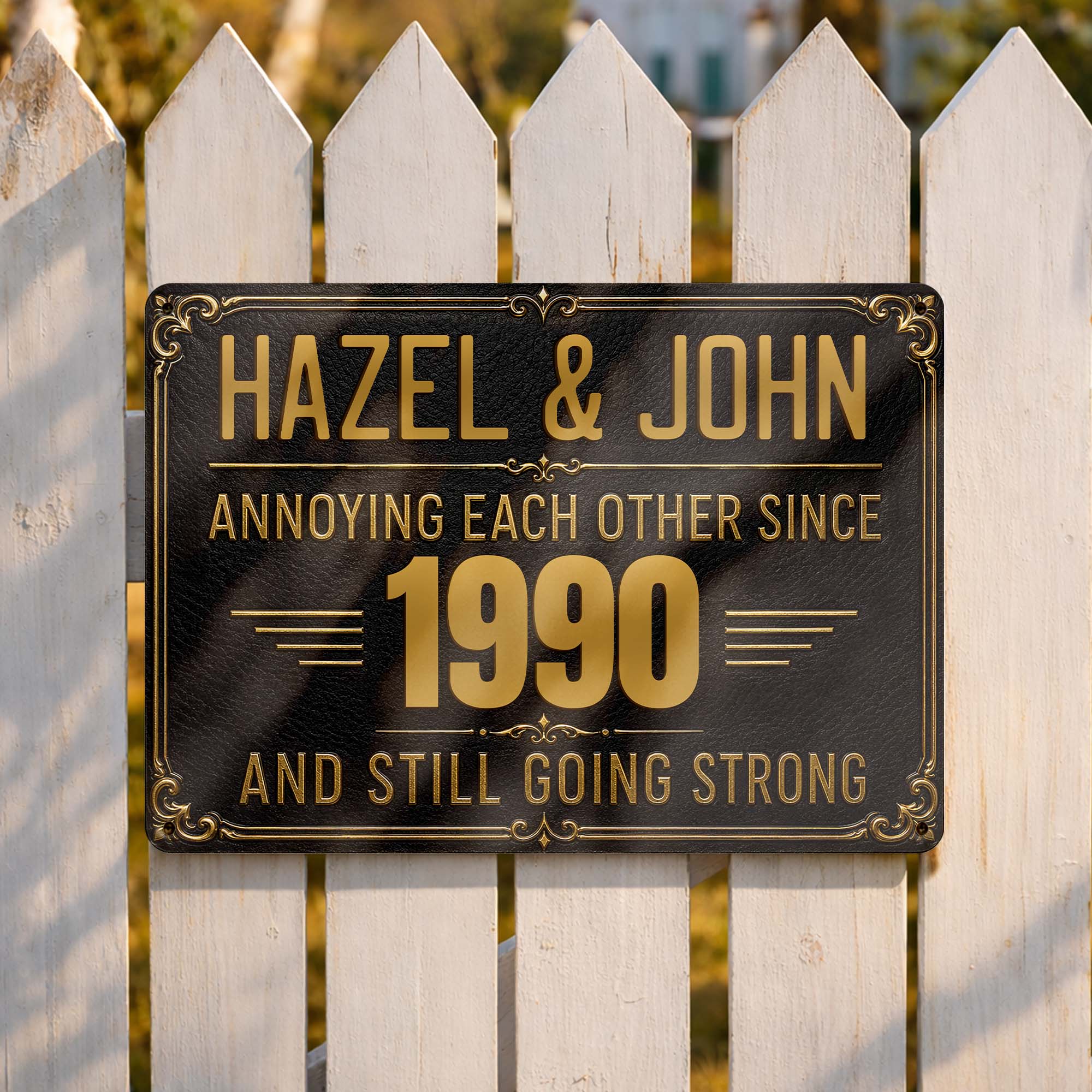Personalized Metal Sign Custom Names Anniversary Gift for Couples