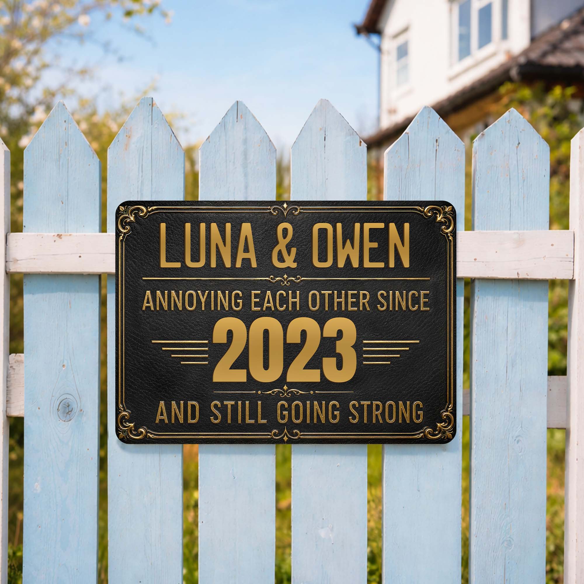 Personalized Metal Sign Custom Names Anniversary Gift for Couples