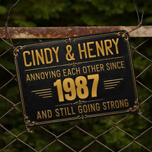 Load image into Gallery viewer, Personalized Metal Sign Custom Names Anniversary Gift for Couples
