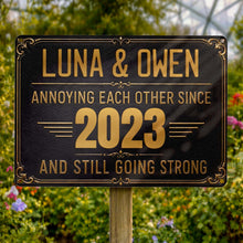 Load image into Gallery viewer, Personalized Metal Sign Custom Names Anniversary Gift for Couples
