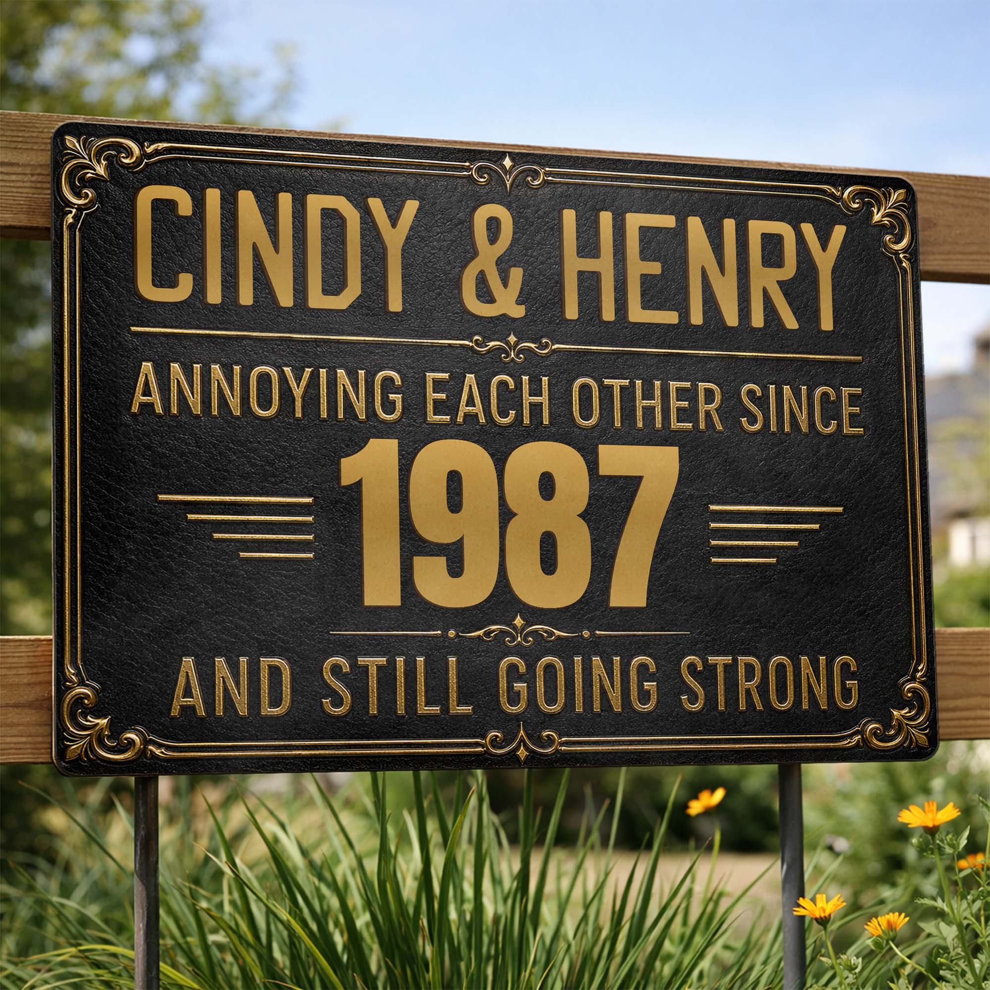 Personalized Metal Sign Custom Names Anniversary Gift for Couples