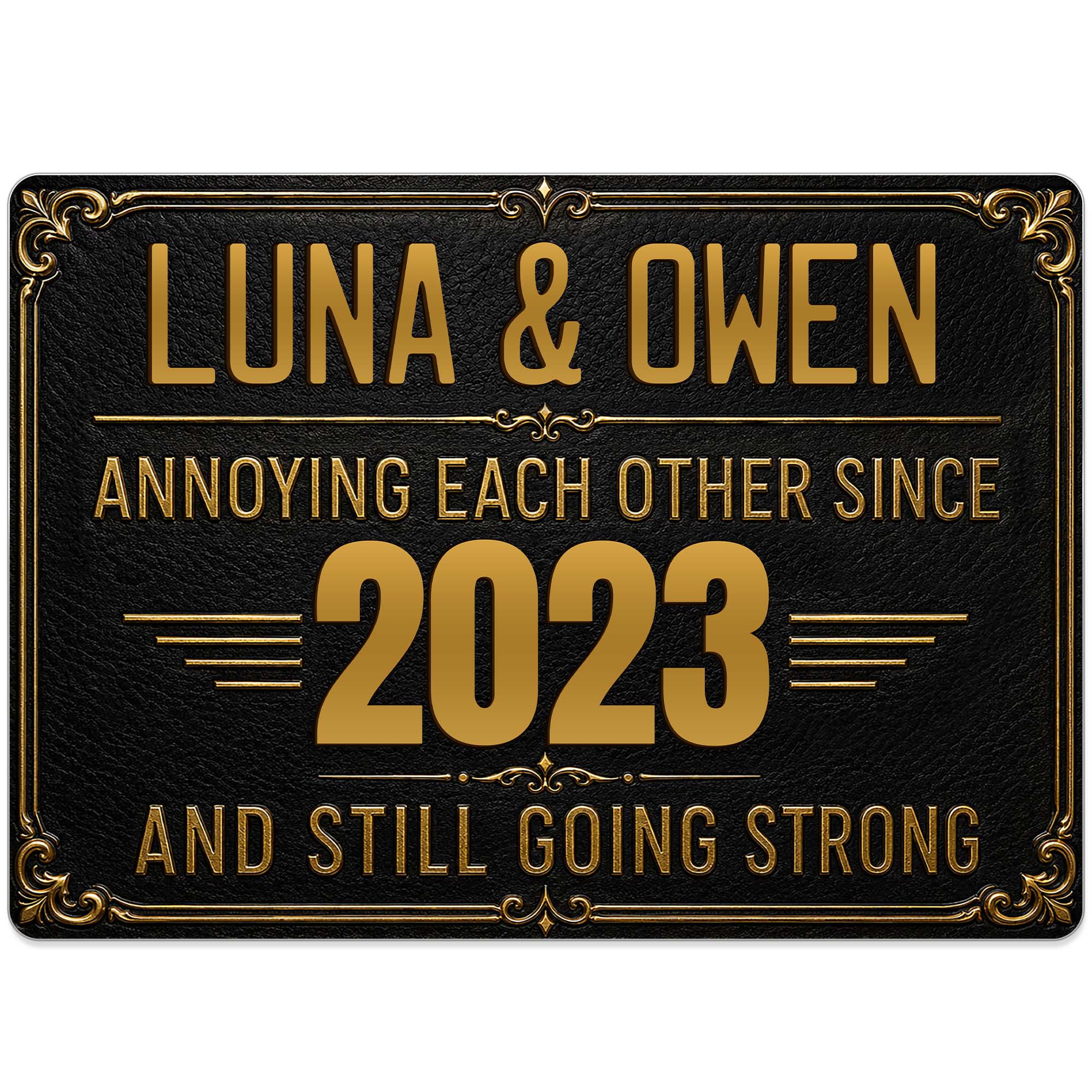 Personalized Metal Sign Custom Names Anniversary Gift for Couples