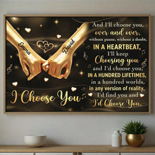 Load image into Gallery viewer, Personalized Horizontal Poster Custom Couple Gift Holding Hands
