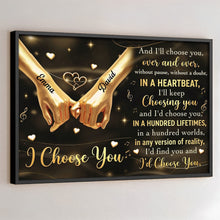 Load image into Gallery viewer, Personalized Horizontal Poster Custom Couple Gift Holding Hands
