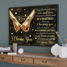 Load image into Gallery viewer, Personalized Horizontal Poster Custom Couple Gift Holding Hands
