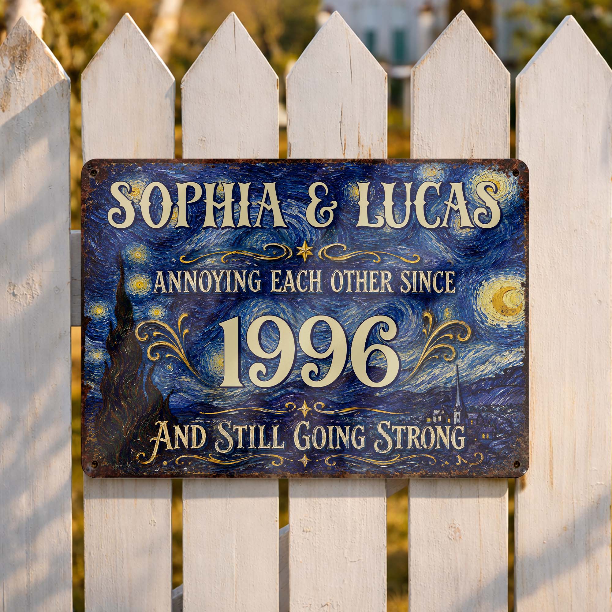 Personalized Metal Sign Custom Names Anniversary Gift for Couples