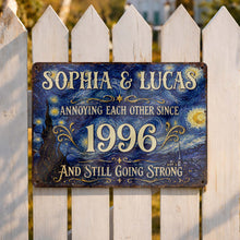 Load image into Gallery viewer, Personalized Metal Sign Custom Names Anniversary Gift for Couples
