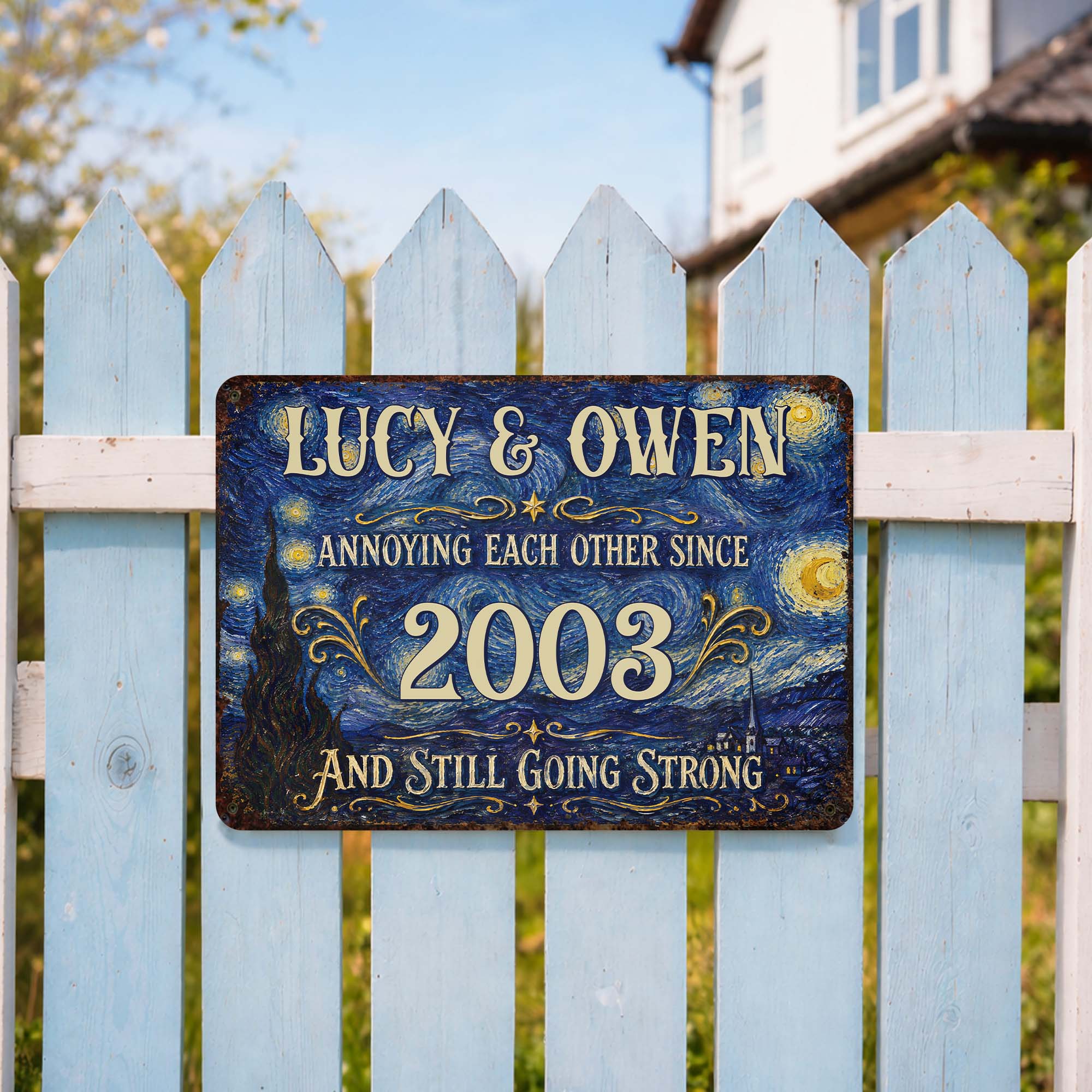 Personalized Metal Sign Custom Names Anniversary Gift for Couples