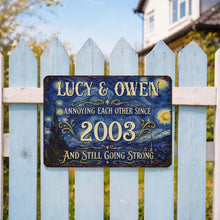 Load image into Gallery viewer, Personalized Metal Sign Custom Names Anniversary Gift for Couples
