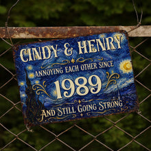 Load image into Gallery viewer, Personalized Metal Sign Custom Names Anniversary Gift for Couples
