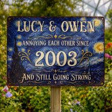 Load image into Gallery viewer, Personalized Metal Sign Custom Names Anniversary Gift for Couples
