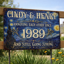 Load image into Gallery viewer, Personalized Metal Sign Custom Names Anniversary Gift for Couples
