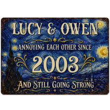 Load image into Gallery viewer, Personalized Metal Sign Custom Names Anniversary Gift for Couples

