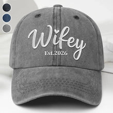 Load image into Gallery viewer, Personalized Washed Denim Cap Customized Heart Text Gift for Couples

