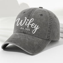 Load image into Gallery viewer, Personalized Washed Denim Cap Customized Heart Text Gift for Couples
