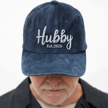 Load image into Gallery viewer, Personalized Washed Denim Cap Customized Heart Text Gift for Couples
