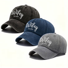 Load image into Gallery viewer, Personalized Washed Denim Cap Customized Heart Text Gift for Couples

