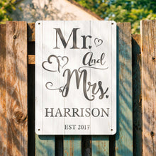 Load image into Gallery viewer, Personalized Metal Sign Custom Name Heart Design Gift for Couple
