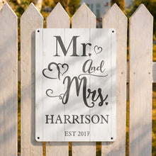 Load image into Gallery viewer, Personalized Metal Sign Custom Name Heart Design Gift for Couple
