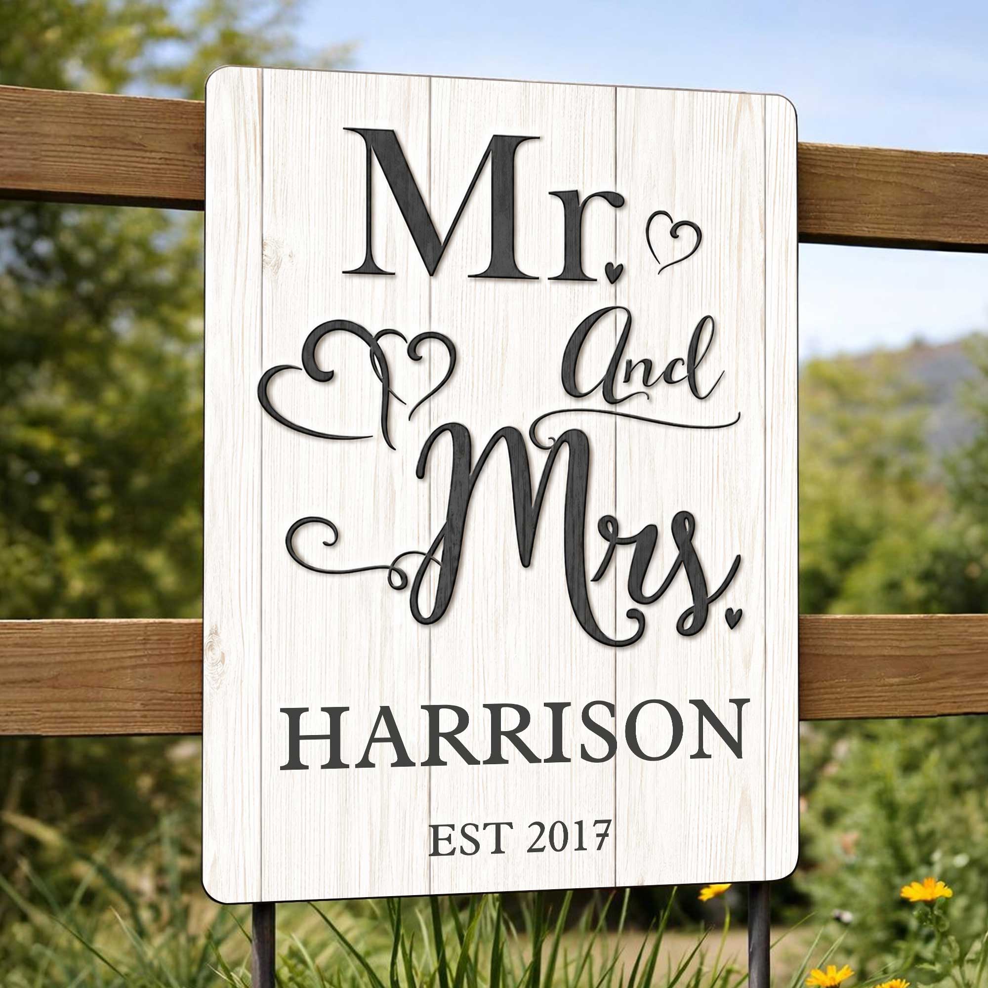 Personalized Metal Sign Custom Name Heart Design Gift for Couple