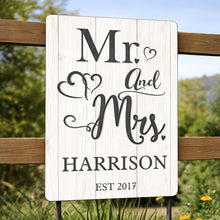 Load image into Gallery viewer, Personalized Metal Sign Custom Name Heart Design Gift for Couple
