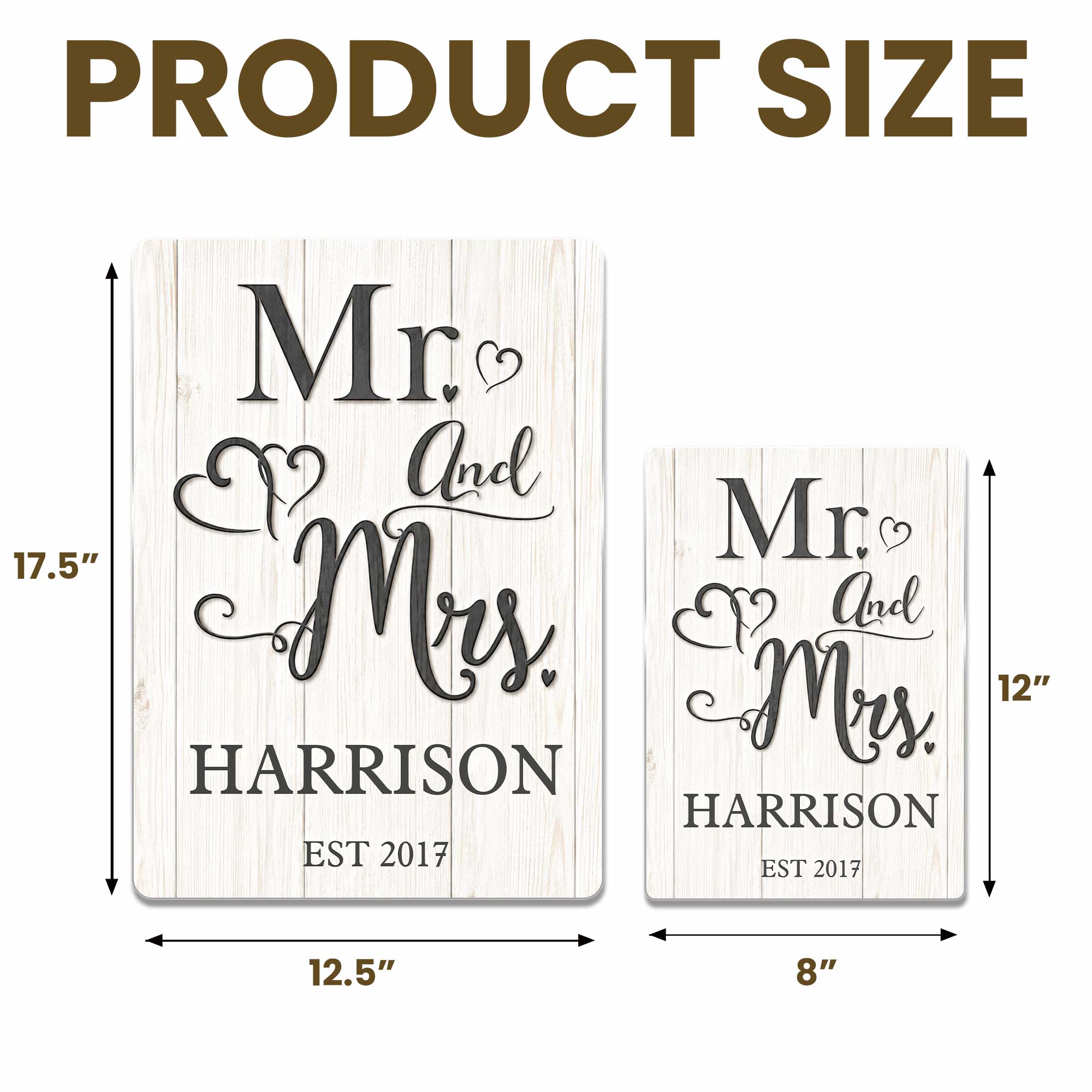 Personalized Metal Sign Custom Name Heart Design Gift for Couple
