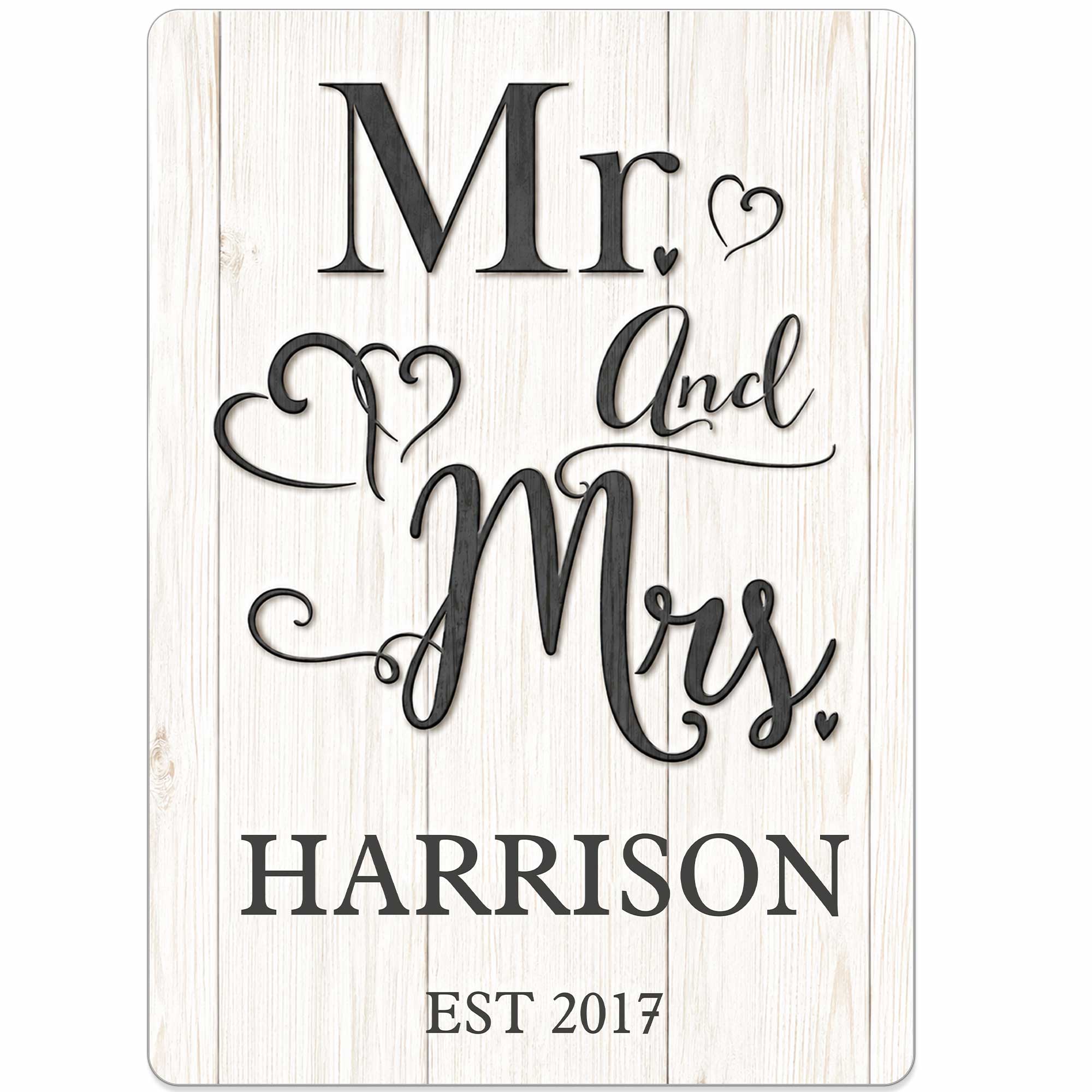 Personalized Metal Sign Custom Name Heart Design Gift for Couple