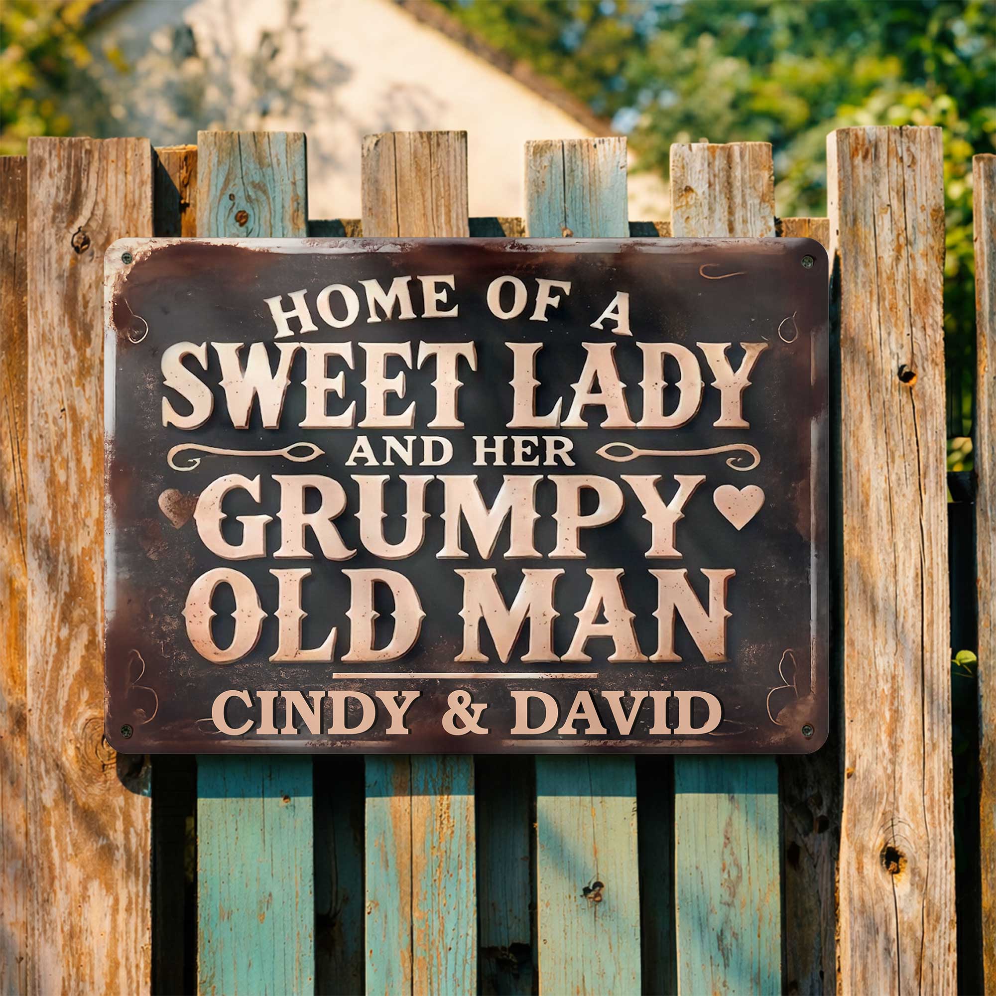 Personalized Metal Sign Home Decor Custom Name Gift for Couples