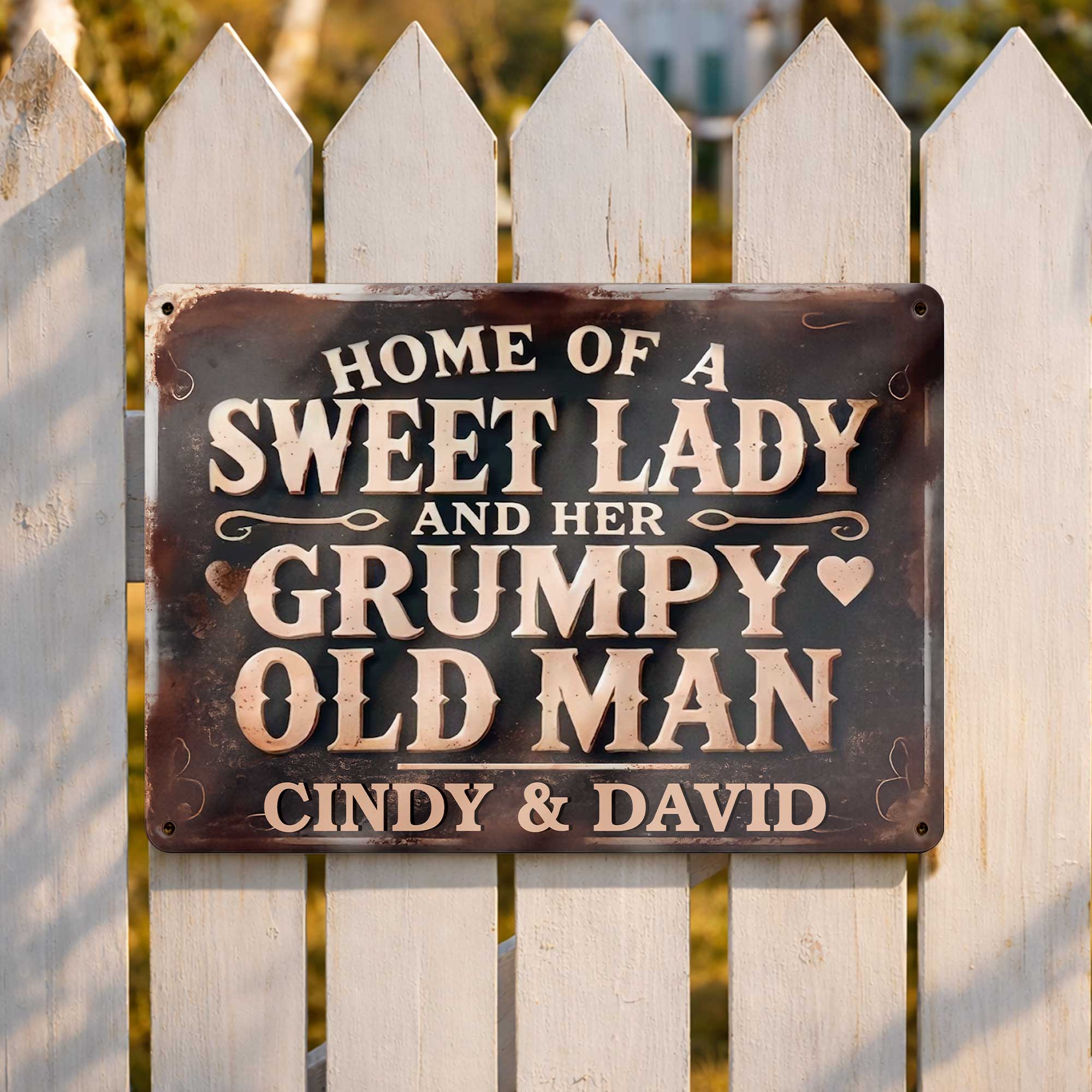 Personalized Metal Sign Home Decor Custom Name Gift for Couples