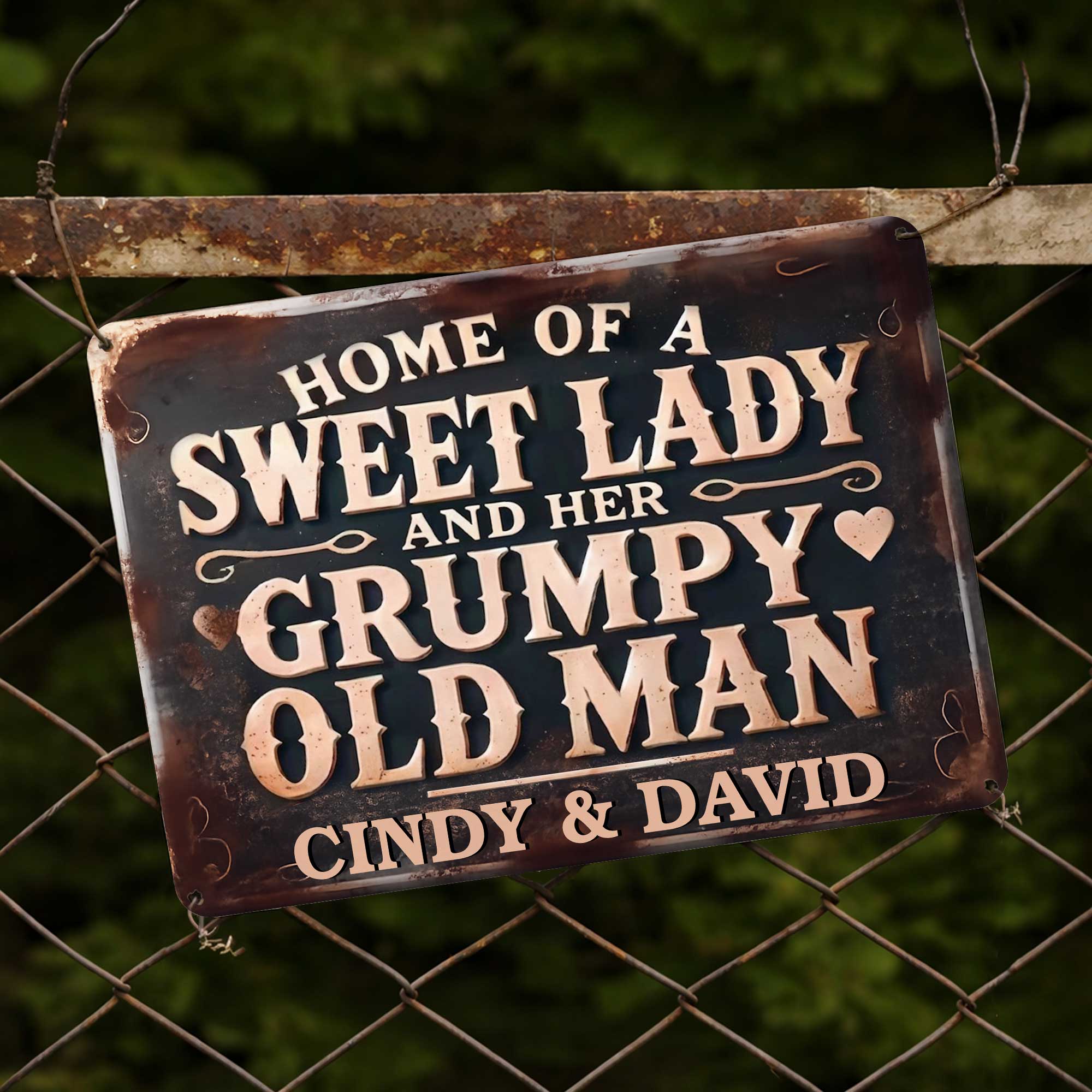 Personalized Metal Sign Home Decor Custom Name Gift for Couples