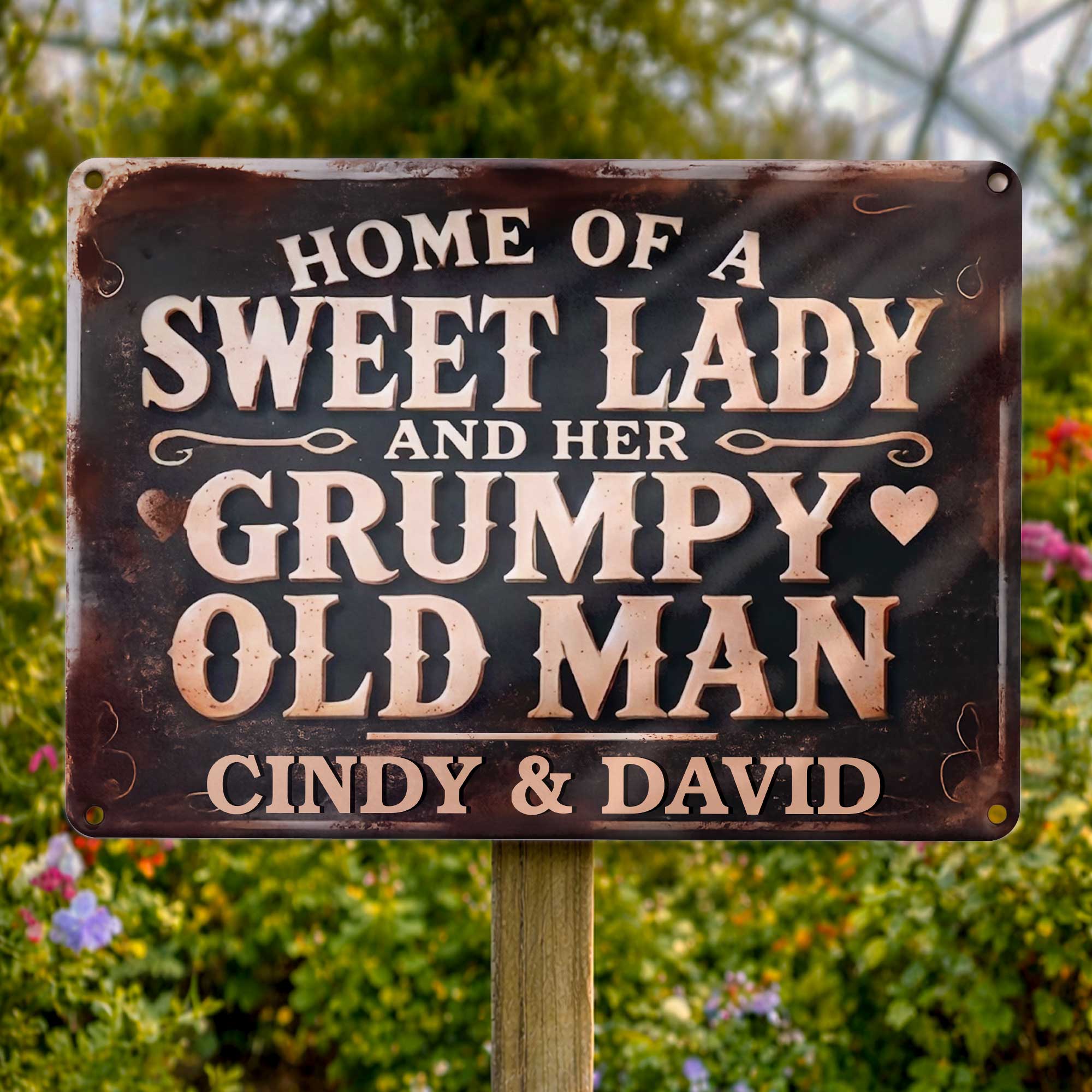Personalized Metal Sign Home Decor Custom Name Gift for Couples