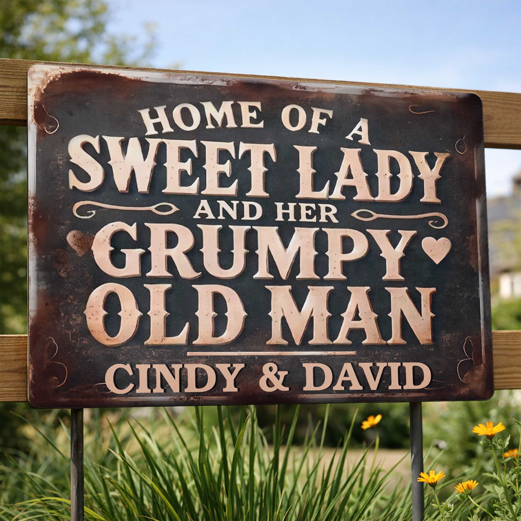 Personalized Metal Sign Home Decor Custom Name Gift for Couples