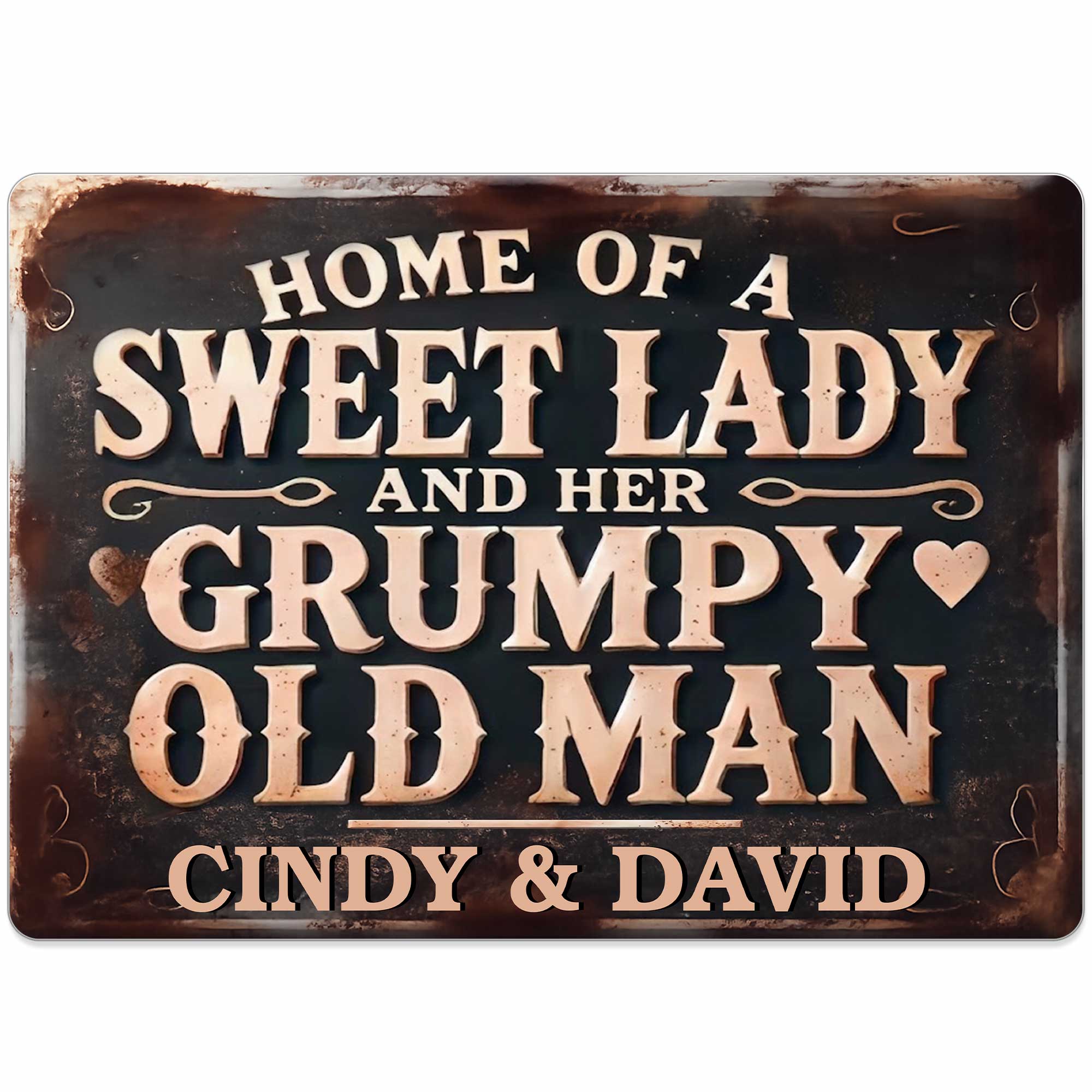 Personalized Metal Sign Home Decor Custom Name Gift for Couples