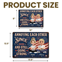 Load image into Gallery viewer, Personalized Metal Sign Custom Name Couple Gift American Flag
