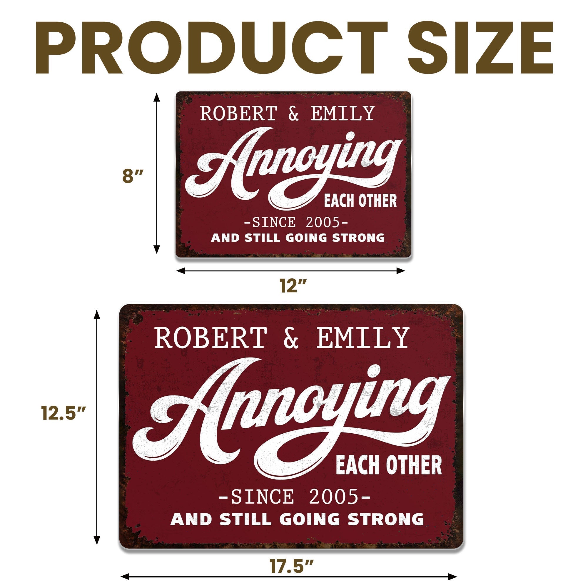 Personalized Metal Sign Custom Couple Gift Anniversary Home Decor
