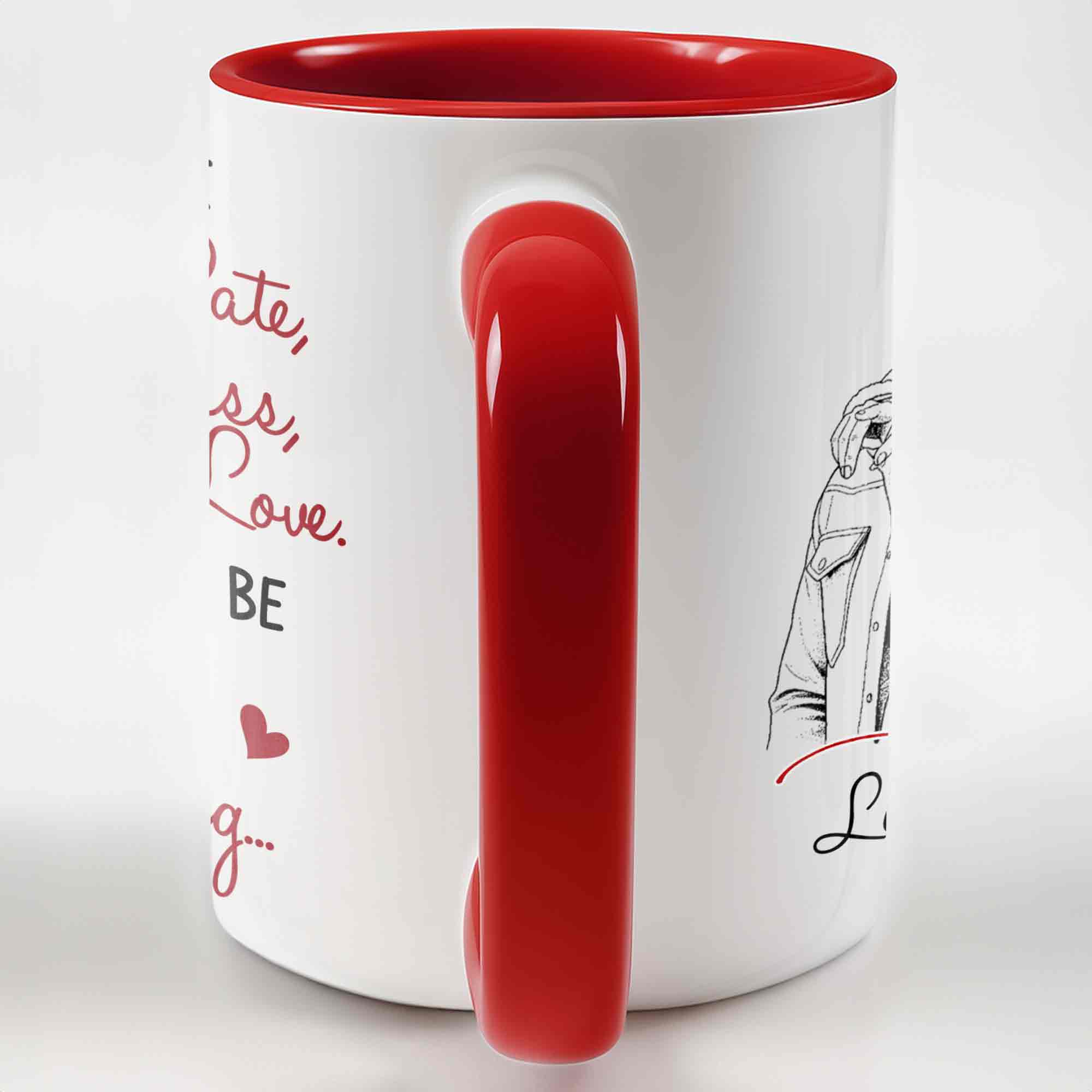 Personalized Couple Sketch Accent Mug Custom Love Story Gift