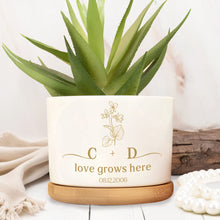 Load image into Gallery viewer, Personalized Ceramic Plant Pot Custom Initials Flower Gift
