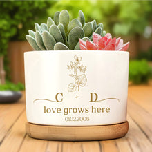 Load image into Gallery viewer, Personalized Ceramic Plant Pot Custom Initials Flower Gift
