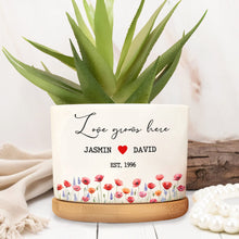 Load image into Gallery viewer, Personalized Ceramic Plant Pot Custom Name Gift for Couples
