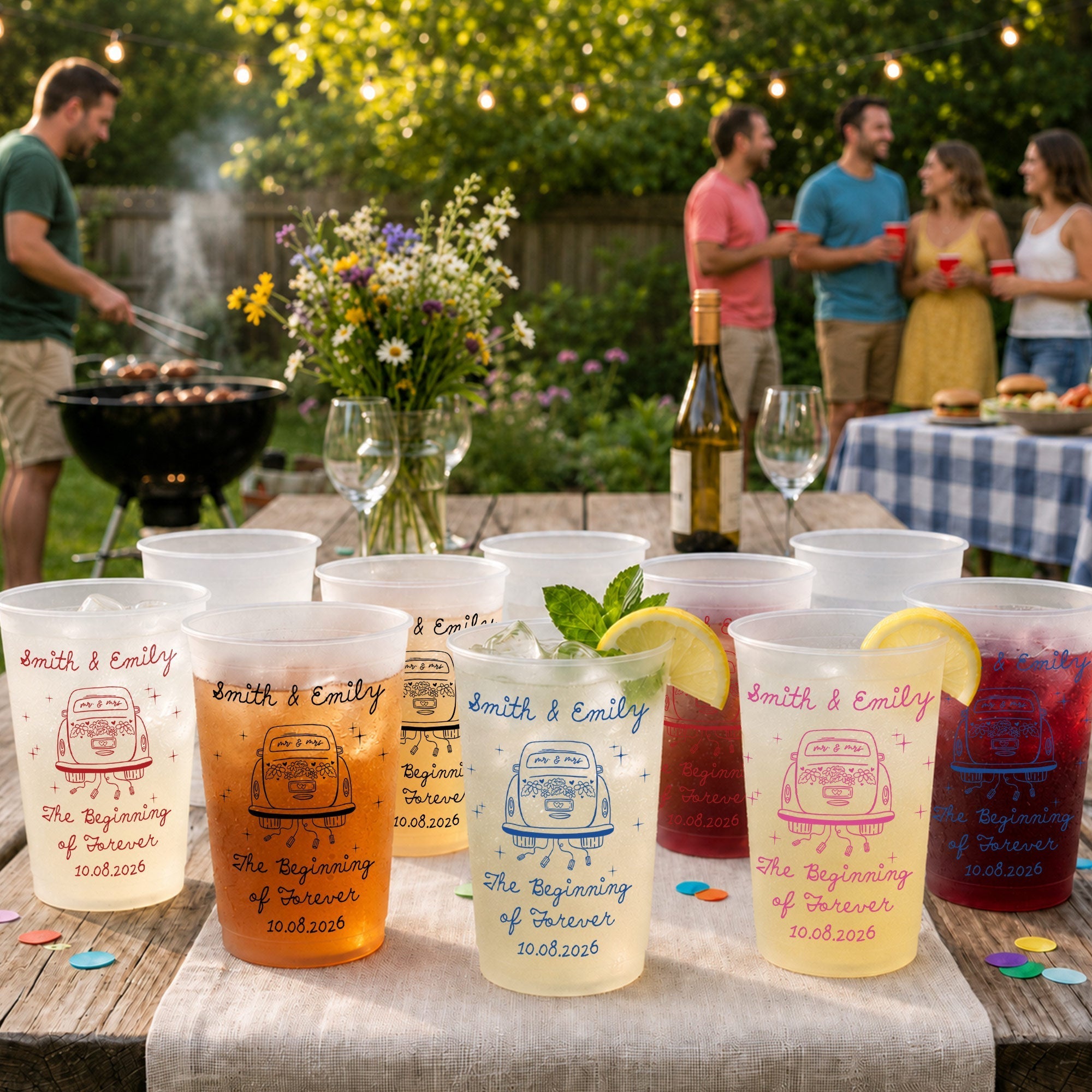 Personalized Frosted Cups Custom Design for Couples Gift