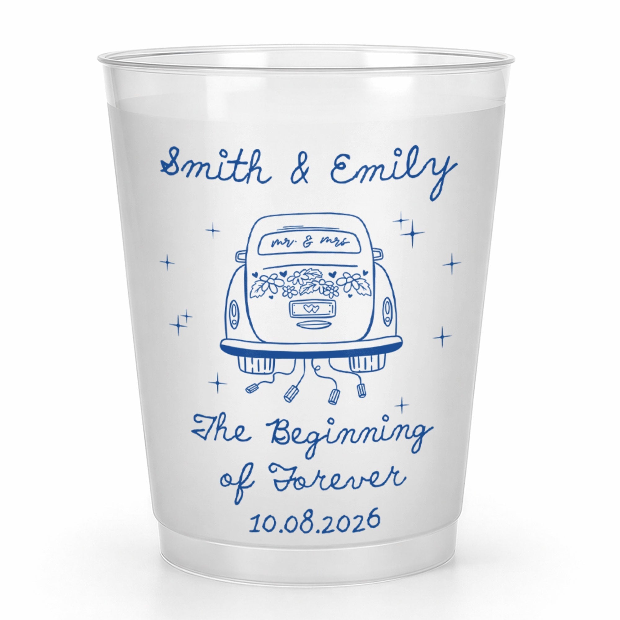 Personalized Frosted Cups Custom Design for Couples Gift