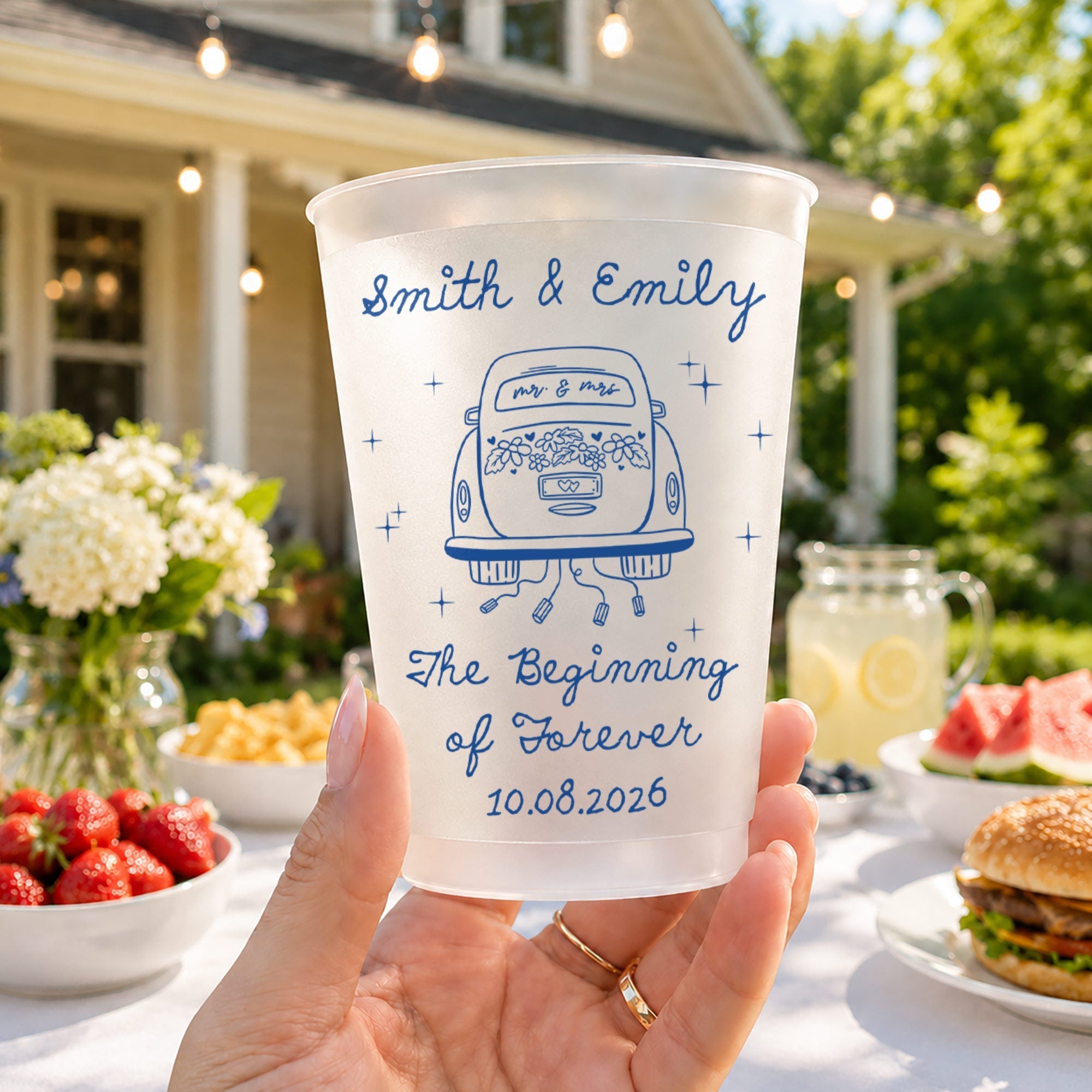 Personalized Frosted Cups Custom Design for Couples Gift