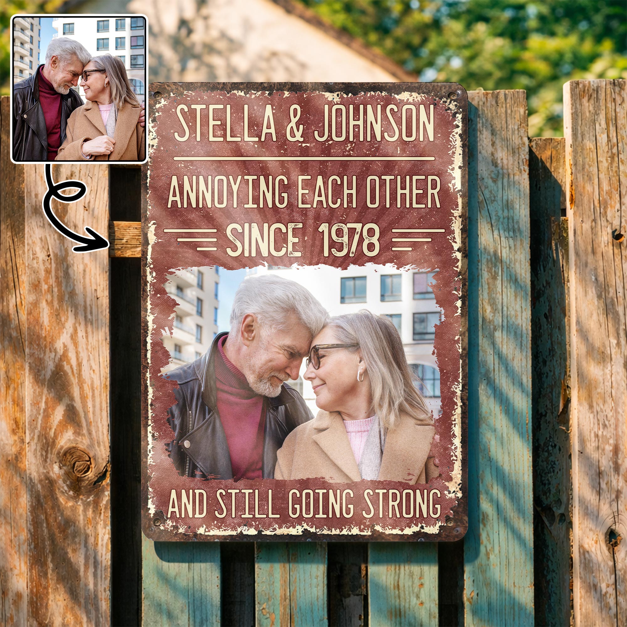 Personalized Metal Sign Custom Couple Photo Gift for Anniversary