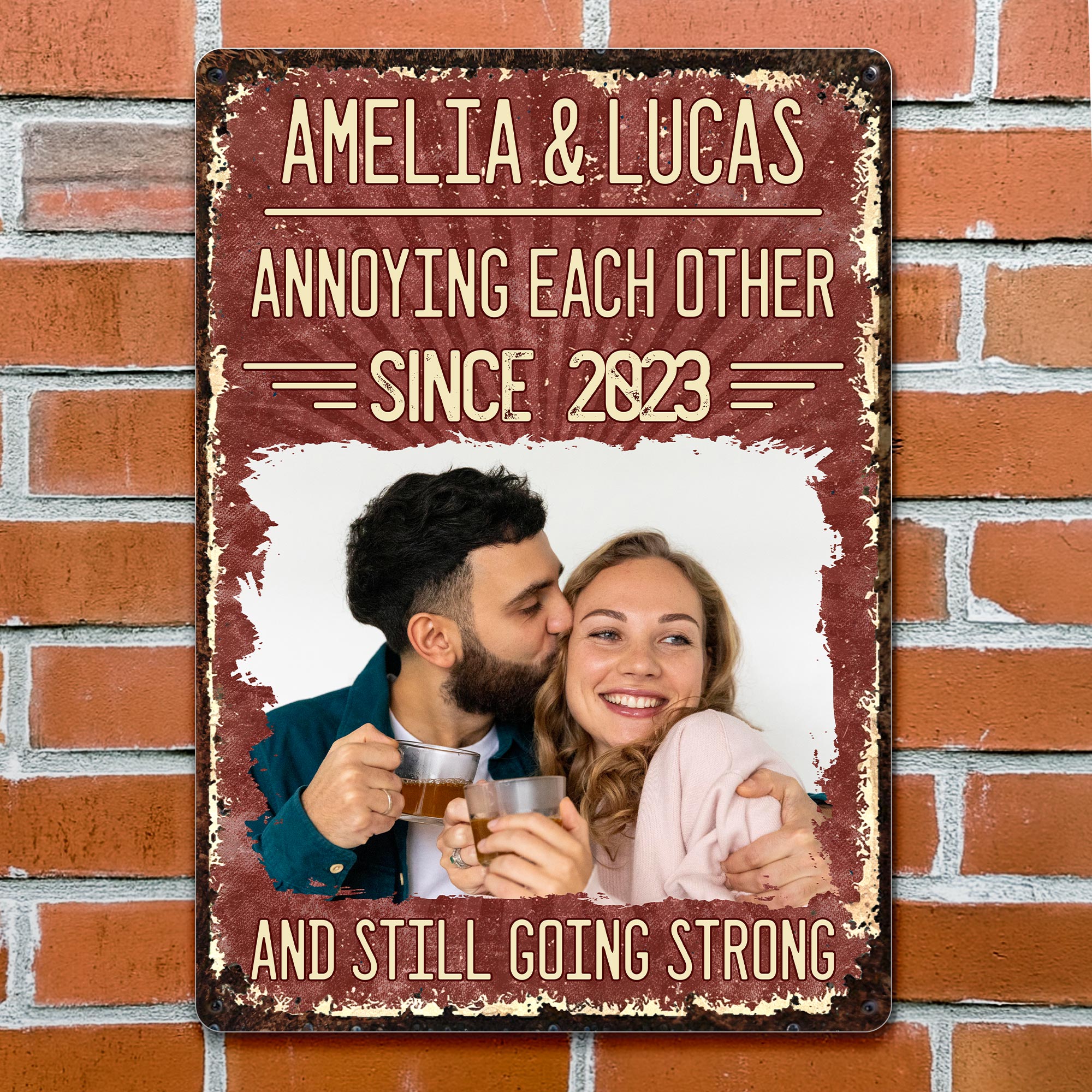 Personalized Metal Sign Custom Couple Photo Gift for Anniversary