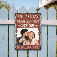 Load image into Gallery viewer, Personalized Metal Sign Custom Couple Photo Gift for Anniversary

