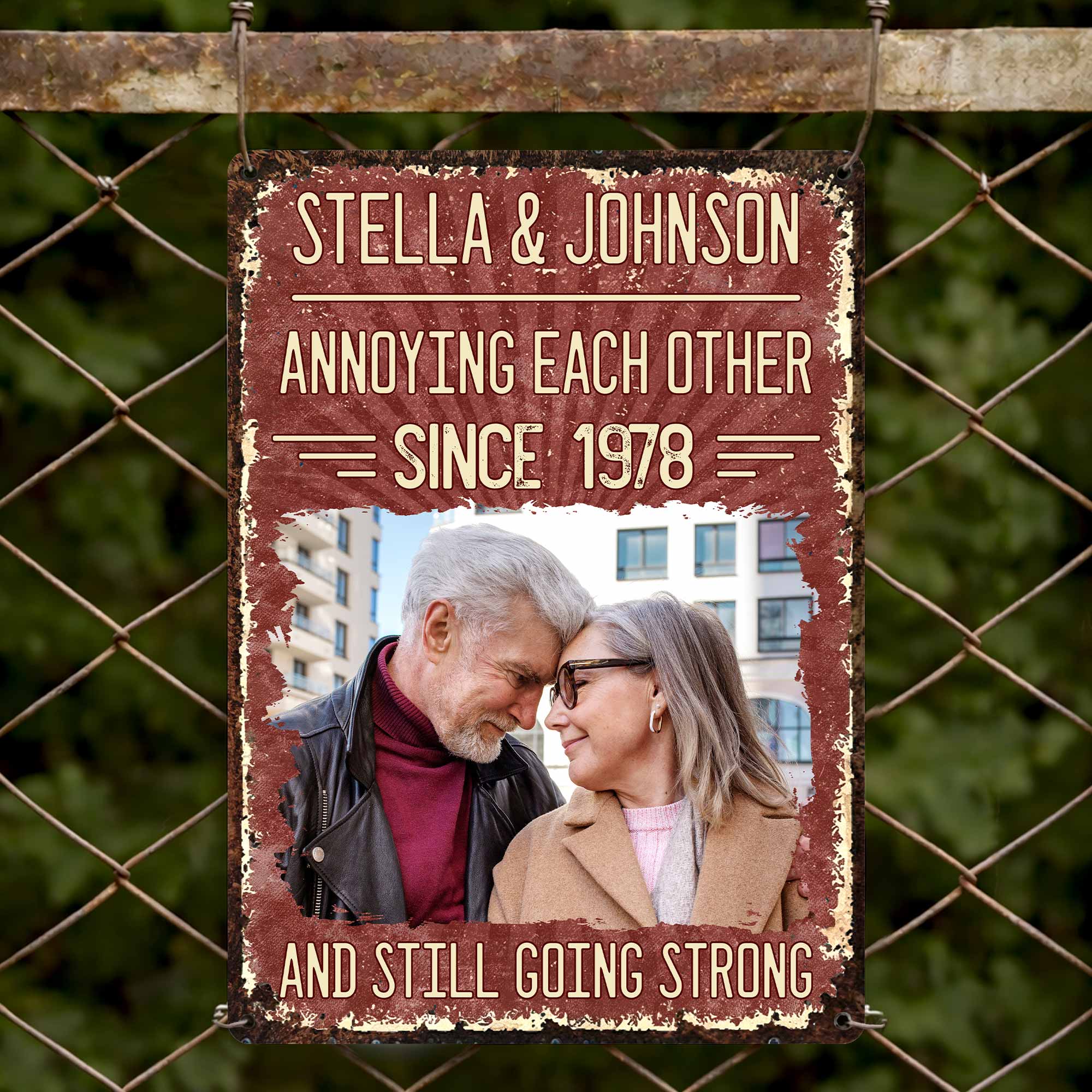 Personalized Metal Sign Custom Couple Photo Gift for Anniversary