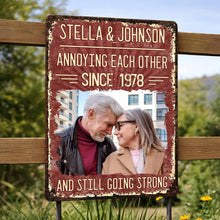 Load image into Gallery viewer, Personalized Metal Sign Custom Couple Photo Gift for Anniversary
