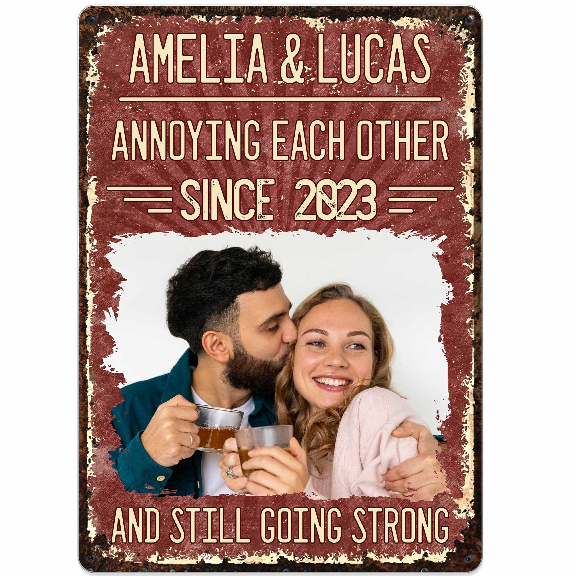 Personalized Metal Sign Custom Couple Photo Gift for Anniversary