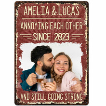 Load image into Gallery viewer, Personalized Metal Sign Custom Couple Photo Gift for Anniversary
