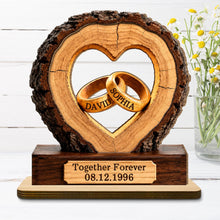 Load image into Gallery viewer, Personalized Heart Wood Plaque Custom Couple Gift for Anniversary
